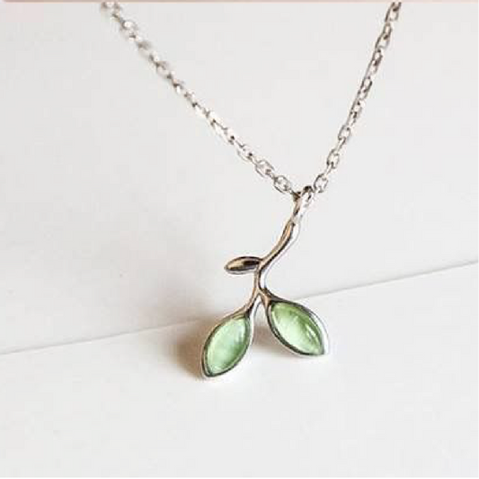 Olive Leaf Minimal Necklace – 925 Sterling Silver