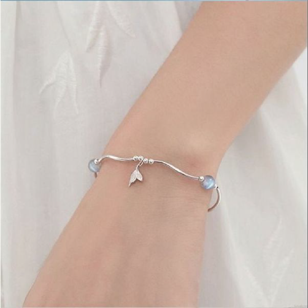 Mermaid Tail Moonstone Bracelet – 925 Sterling Silver